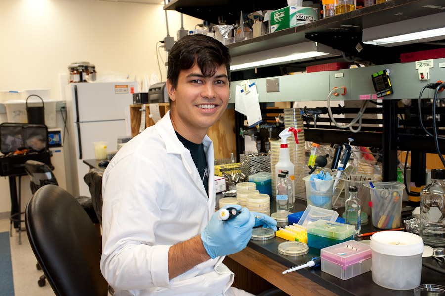 Guy at lab bench